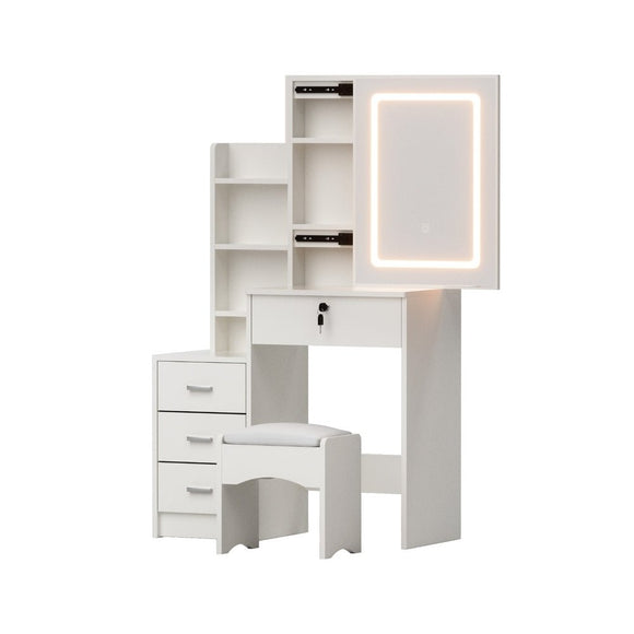 Artiss Dressing Table Vanity Desk Set Stool Led White - RnR Galore
