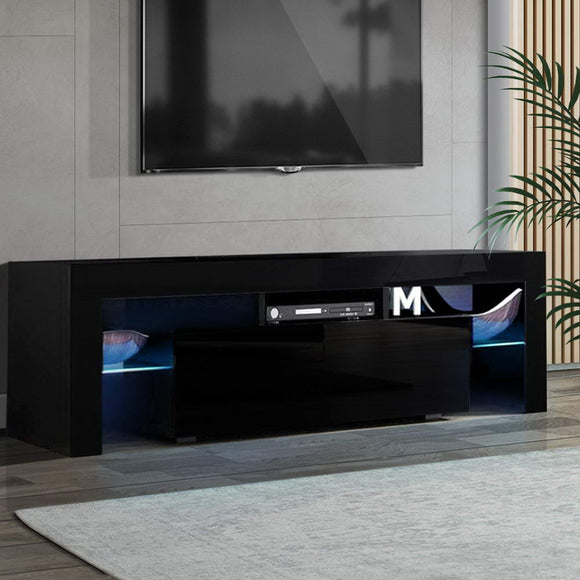 Artiss Entertainment Unit TV Cabinet LED 130cm Black Elo - RnR Galore