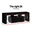 Artiss Entertainment Unit TV Cabinet LED 130cm Black Elo - RnR Galore