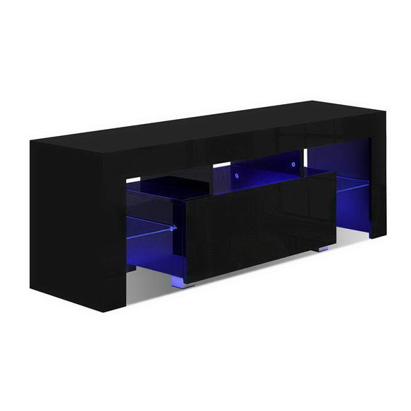 Artiss Entertainment Unit TV Cabinet LED 130cm Black Elo - RnR Galore