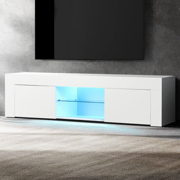 Artiss Entertainment Unit TV Cabinet LED 130cm White Angus - RnR Galore
