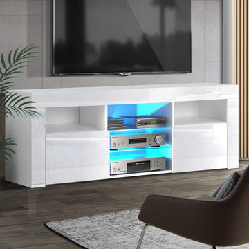Artiss Entertainment Unit TV Cabinet LED 160cm White Bobi - RnR Galore