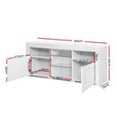 Artiss Entertainment Unit TV Cabinet LED 160cm White Bobi - RnR Galore
