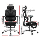 Artiss Ergonomic Office Chair Footrest Black - RnR Galore