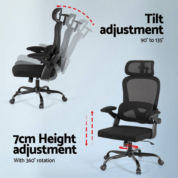 Artiss Ergonomic Office Chair Mesh Chairs Black - RnR Galore