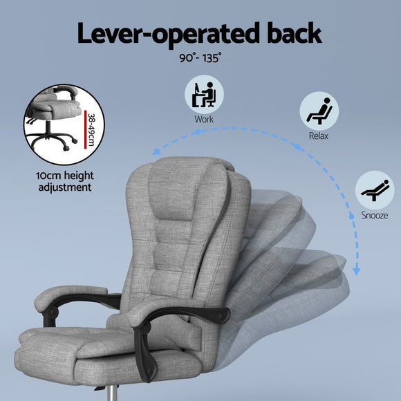Artiss Executive Office Chair 4 - Point Massage Adjustable Ergonomic Recline Back - RnR Galore