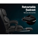 Artiss Executive Office Chair Leather Footrest Black - RnR Galore