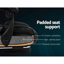 Artiss Executive Office Chair Leather Footrest Black - RnR Galore