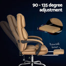 Artiss Executive Office Chair Leather Footrest Espresso - RnR Galore