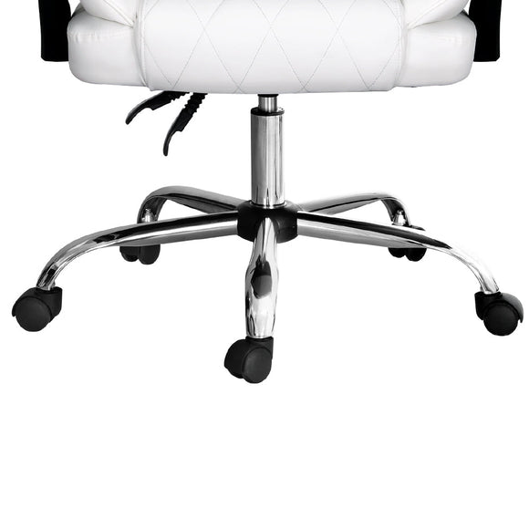 Artiss Executive Office Chair Leather Recliner White - RnR Galore