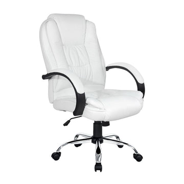 Artiss Executive Office Chair Leather Tilt White - RnR Galore