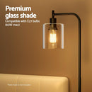 Artiss Floor Lamp Light Stand Modern Home Living Room Office Reading Glass Shade Black - RnR Galore
