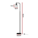 Artiss Floor Lamp Light Stand Modern Home Living Room Office Reading Glass Shade Black - RnR Galore