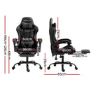Artiss Gaming Office Chair Executive Computer Leather Chairs Footrest Grey - RnR Galore