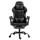 Artiss Gaming Office Chair Executive Computer Leather Chairs Footrest Grey - RnR Galore