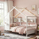 Artiss Kids Single Bed Frame House Bed Solid Wood Montessori Bed for Toddler White - RnR Galore