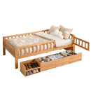 Artiss Kids Single Bed Frame with 3 Storage Drawer Montessori Bed for Toddler Natural - RnR Galore