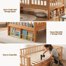 Artiss Kids Single Bed Frame with 3 Storage Drawer Montessori Bed for Toddler Natural - RnR Galore