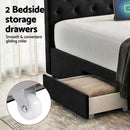 Artiss King Bed Frame Storage Charging Station Upholstered 3 Drawers USB Type - C - RnR Galore