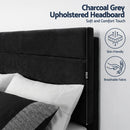 Artiss King Bed Frame Upholstered Platform Base with Geometric Headboard Black Velvet - RnR Galore