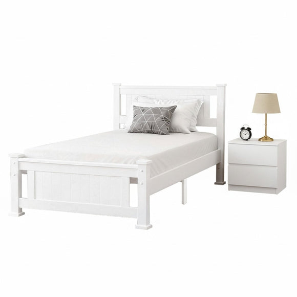 Artiss King Single Bed Frame and Bedside Table - RnR Galore