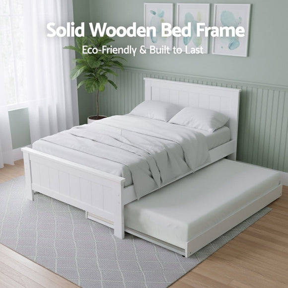 Artiss King Single Bed Frame and Bedside Table - RnR Galore