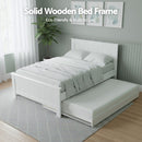 Artiss King Single Bed Frame and Bedside Table White - RnR Galore