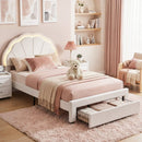 Artiss King Single Bed Frame with Storage Drawer Upholstered Velvet Platform Bed LED Headboard - RnR Galore