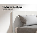 Artiss King Single Bed Set with BedStory Hybrid Mattress Upholstered Platform White Boucle Fabric - RnR Galore