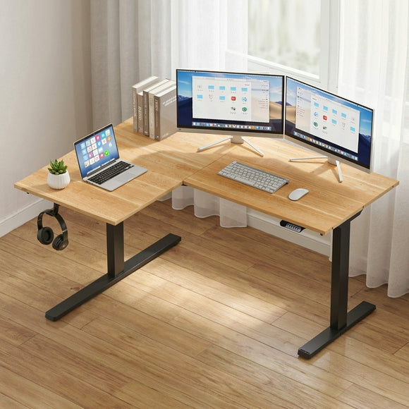 Artiss L - Shape Electric Standing Desk Sit Stand Up Height Adjustable Motorised - RnR Galore