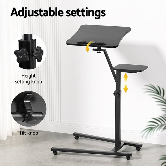 Artiss Laptop Desk Computer Table Height Adjustable Tiltable Mouse Board Black - RnR Galore