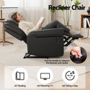 Artiss Leather Manual Recliner Chair with USB Charge Port, Overstuffed Armchair Sofa for Living Room and Nursery, Asjustable Theater Reclining Lounge with Comfortable Wide Seat, 150kg Capacity, Black - RnR Galore