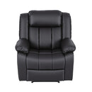 Artiss Manual Massage Recliner Chair for Living Room, Leather Sofa Lounge Reclining Chair with 2 USB Port, 160° Recline Reading Chair with 20CM Wide Armrests, 8 Point Vibration & Lumbar Heat, Black - RnR Galore