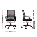 Artiss Mesh Office Chair Computer Gaming Desk Chairs Work Study Mid Back Black - RnR Galore