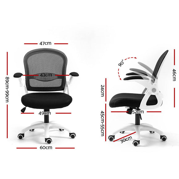 Artiss Mesh Office Chair Mid Back Black - RnR Galore
