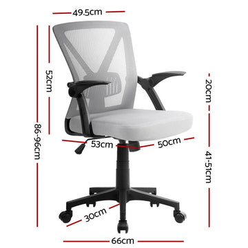 Artiss Mesh Office Chair Mid Back Grey - RnR Galore
