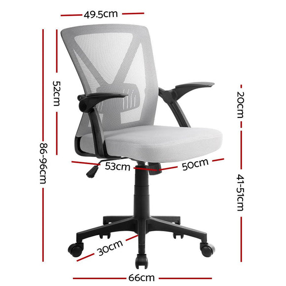 Artiss Mesh Office Chair Mid Back Grey - RnR Galore