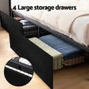 Artiss Metal Bed Frame King Size Storage Headboard Charge Station LED 4 Drawers - RnR Galore