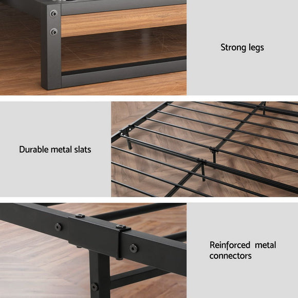 Artiss Metal Bed Frame Single Size Beds Platform with Mattress - RnR Galore