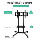 Artiss Mobile TV Stand for 32" - 65" TVs Mount Bracket Portable Shelf Trolley Cart - RnR Galore