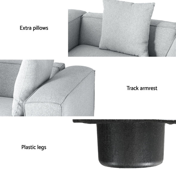 Artiss Modular Sofa Chaise Set 5 - Seater Grey - RnR Galore