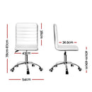 Artiss Office Chair Conference Chairs PU Leather Low Back White - RnR Galore