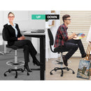 Artiss Office Chair Drafting Stool Fabric Chairs Black - RnR Galore