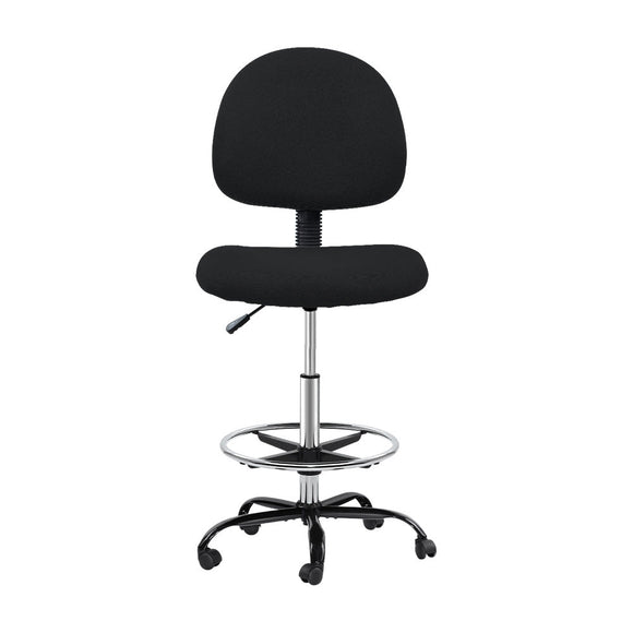 Artiss Office Chair Drafting Stool Fabric Chairs Black - RnR Galore