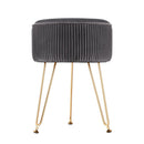 Artiss Ottoman Foot Stool Vanity Velvet Round Grey - RnR Galore