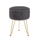 Artiss Ottoman Foot Stool Vanity Velvet Round Grey - RnR Galore