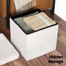 Artiss Ottoman Storage Foot Stool Vanity Square Teddy - RnR Galore