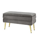 Artiss Ottoman Storage Foot Stool Velvet Grey - RnR Galore