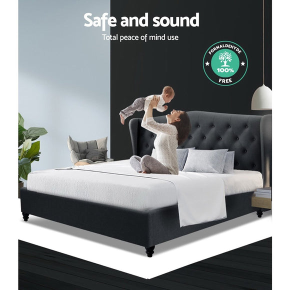 Artiss Pier Bed Frame Fabric - Charcoal King - RnR Galore