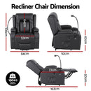 Artiss Power Lift Recliner Chair with Massage and Heat for Elderly, Electric Sofa Reclining Chair with USB and Phone Holder, PU Leather Comfy Armchair for Living Room, 2 Cup Holder & 4 Pockets, Black - RnR Galore